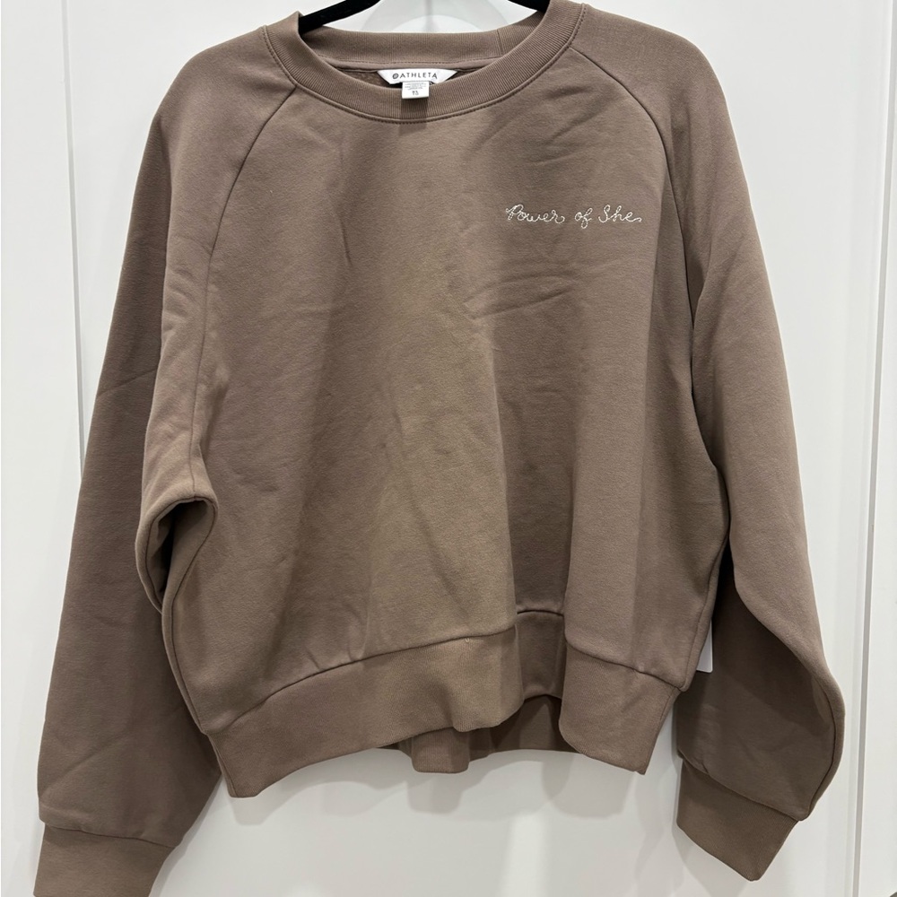 Athleta Taupe Crewneck Top
